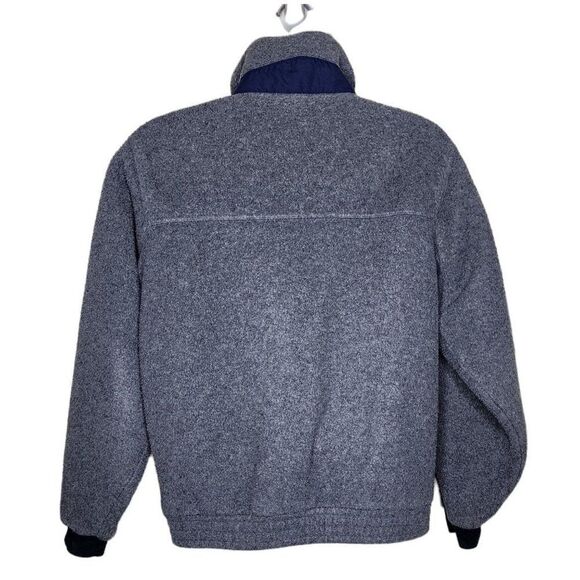 Vintage 80s 90s LL Bean Full Zip Fleece Jacket Mens Size M Gray Blue Synchilla - Picture 2 of 7